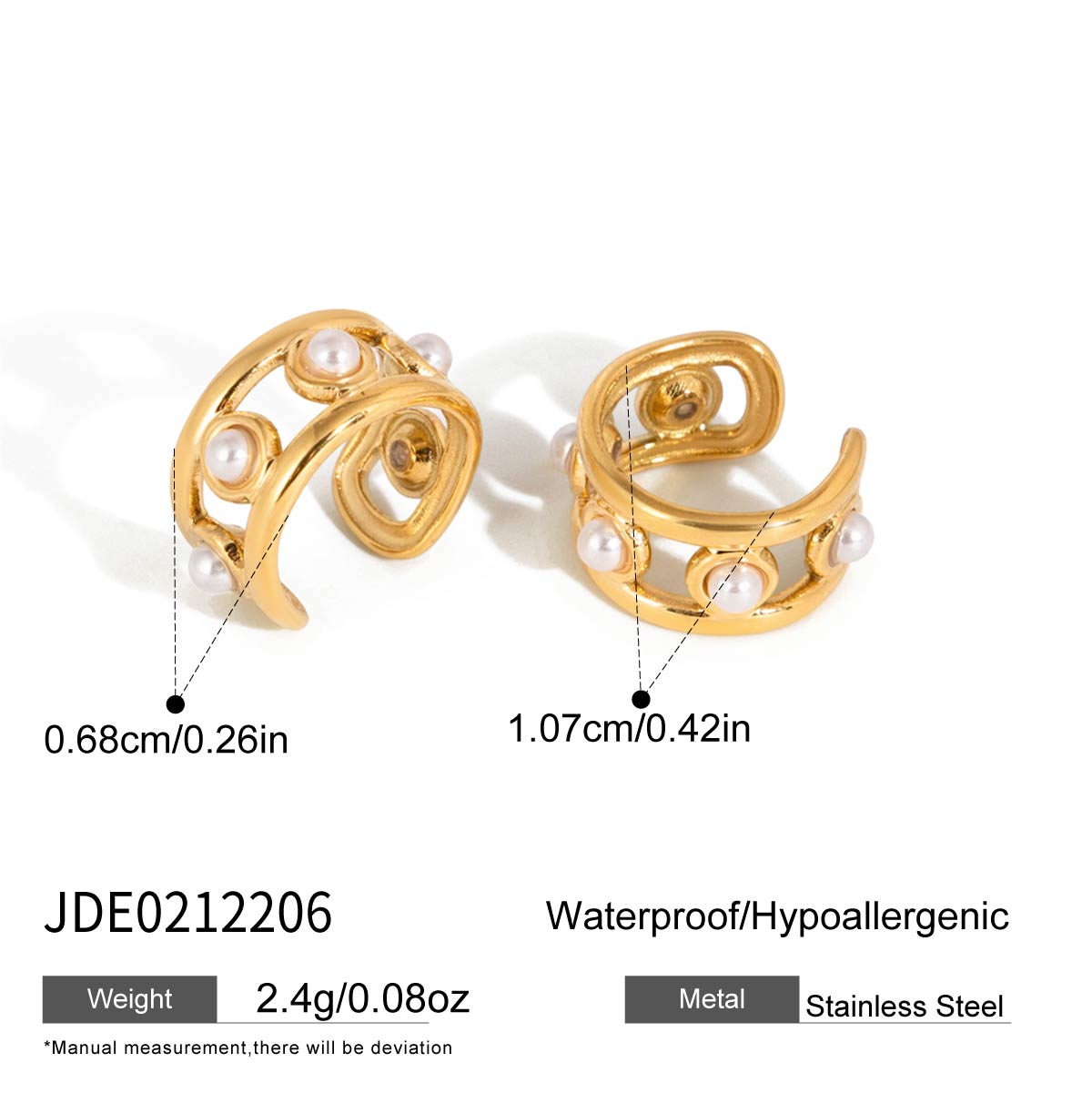 Geometric Rings For Women, Waterproof Non Tarnish 304 Stainless Steel With 18K Real Gold Plated PVD Coating And Zircon Inlay