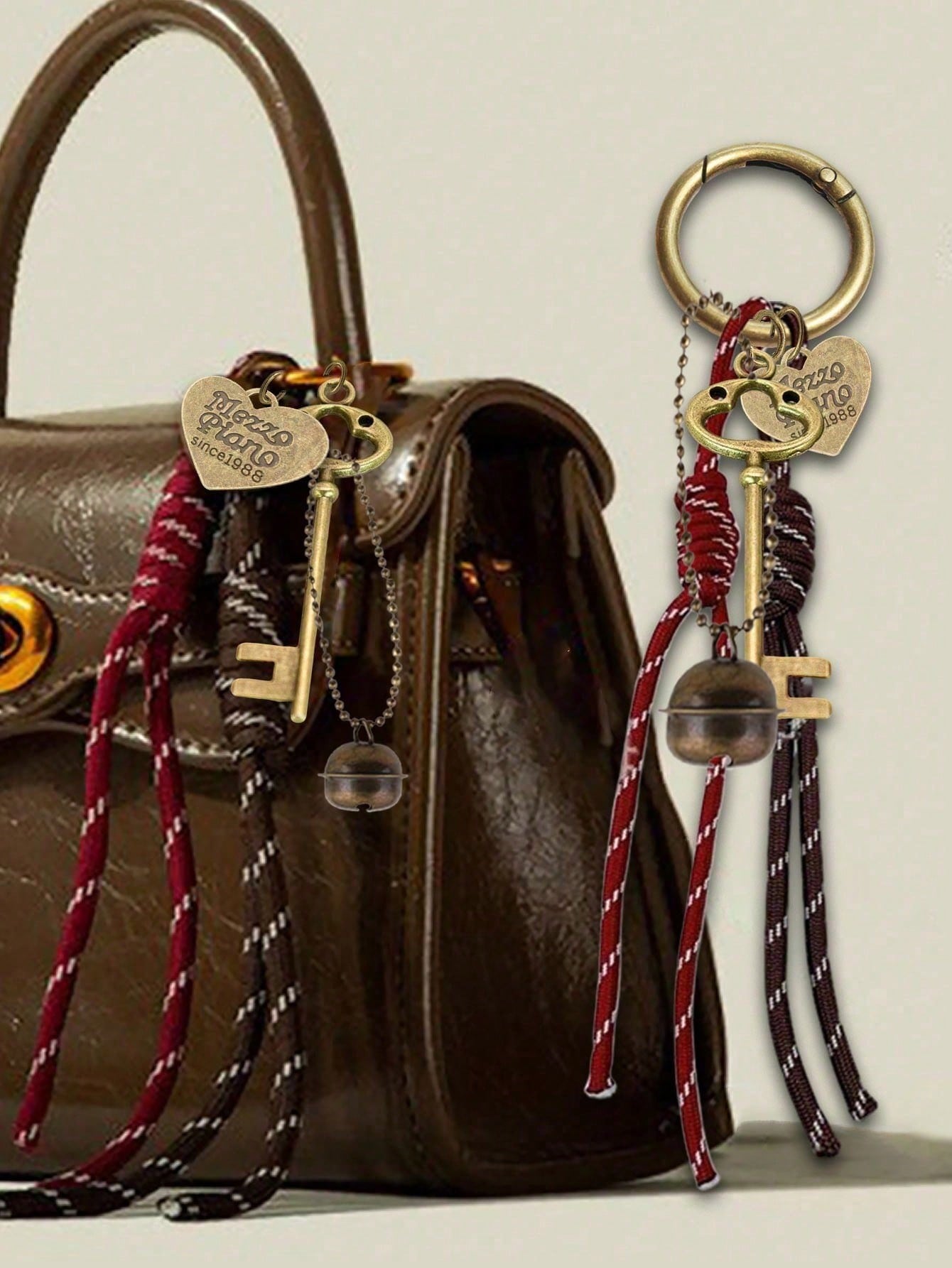 Modern Style Heart Shape Bag Charm In Alloy, Stylish Bag Pendant Accessory