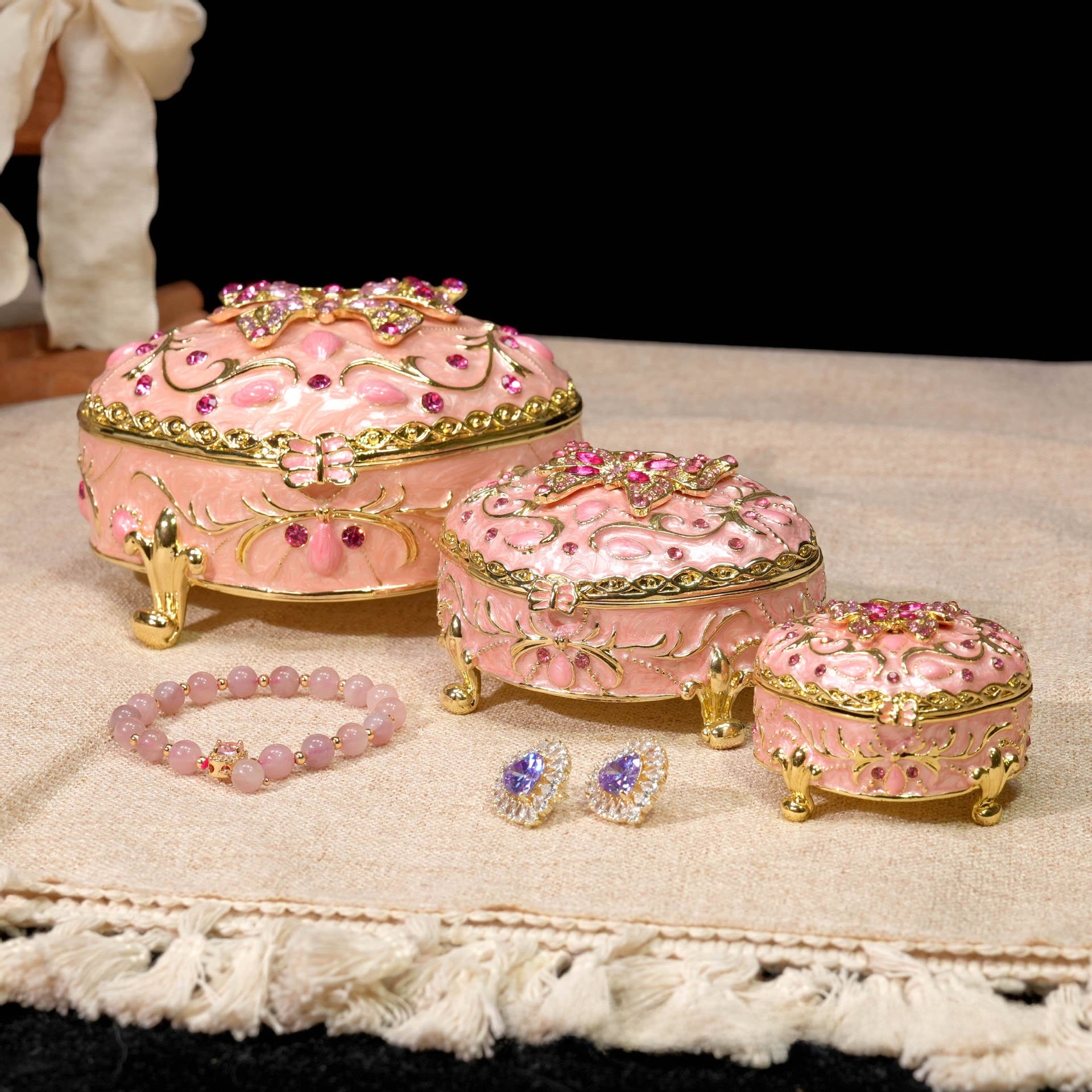 Butterfly Alloy Jewelry Packaging In Natural Pink, 1 Piece