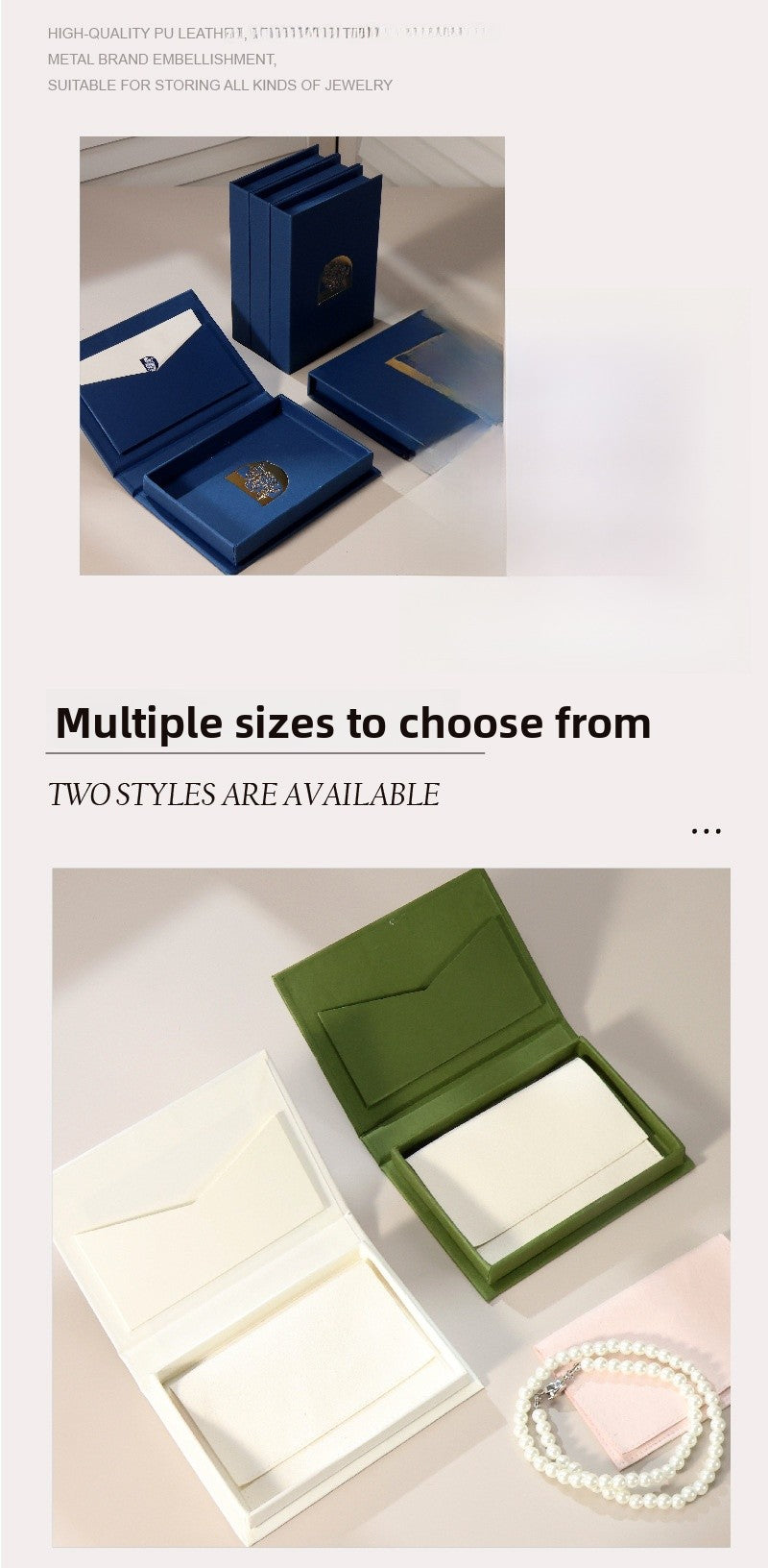1 Piece Dark Blue Paper Jewelry Box With Hot Stamping Craft For Elegant Jewelry Packaging
