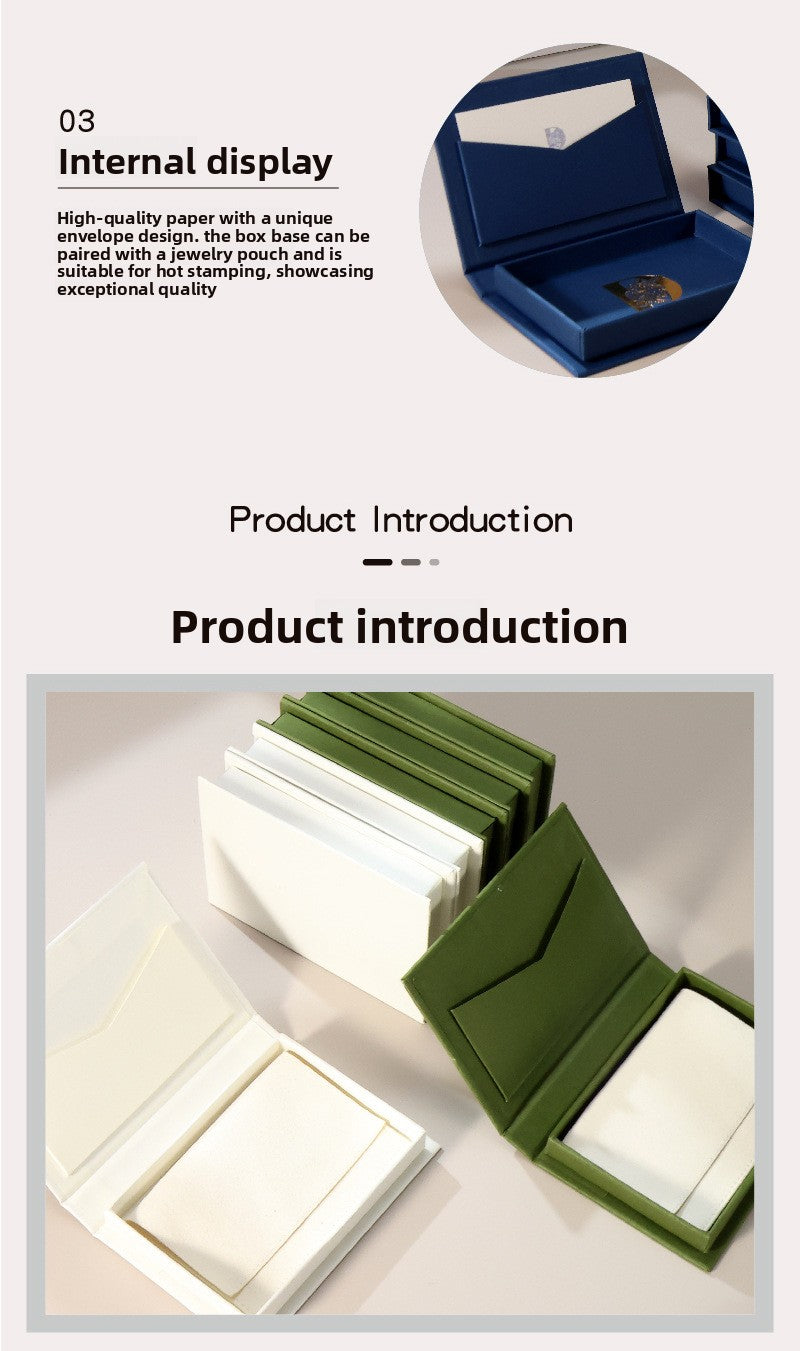 1 Piece Dark Blue Paper Jewelry Box With Hot Stamping Craft For Elegant Jewelry Packaging
