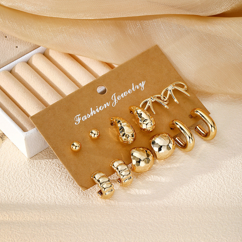 C Shape Earrings For Women In Simple Style With 304 Stainless Steel Alloy Posts
