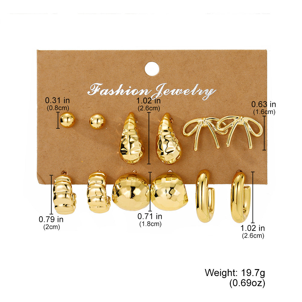 C Shape Earrings For Women In Simple Style With 304 Stainless Steel Alloy Posts