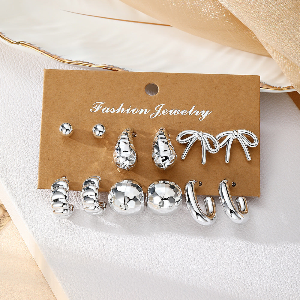 C Shape Earrings For Women In Simple Style With 304 Stainless Steel Alloy Posts