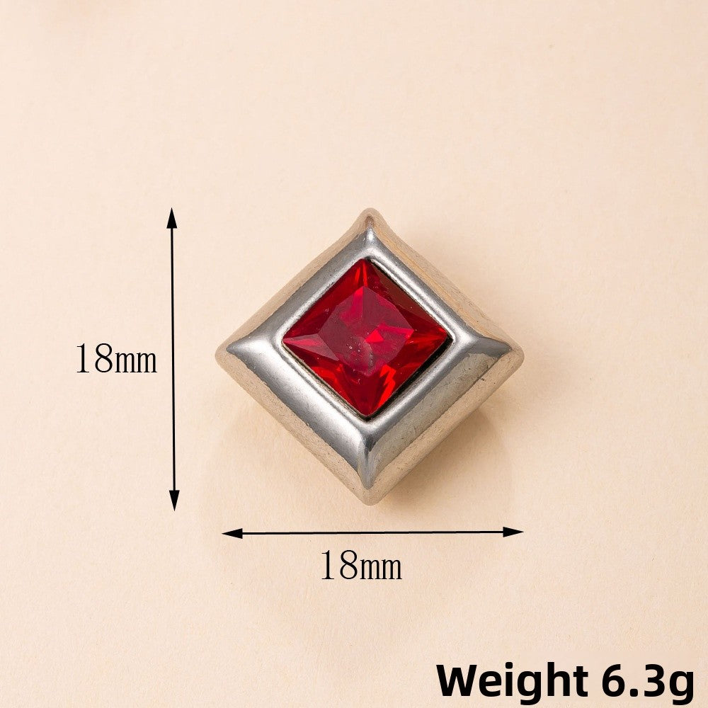 Geometric Pendant In 304 Stainless Steel With 18K Real Gold Plated PVD Coating And Zircon Inlay, Electroplated Finish