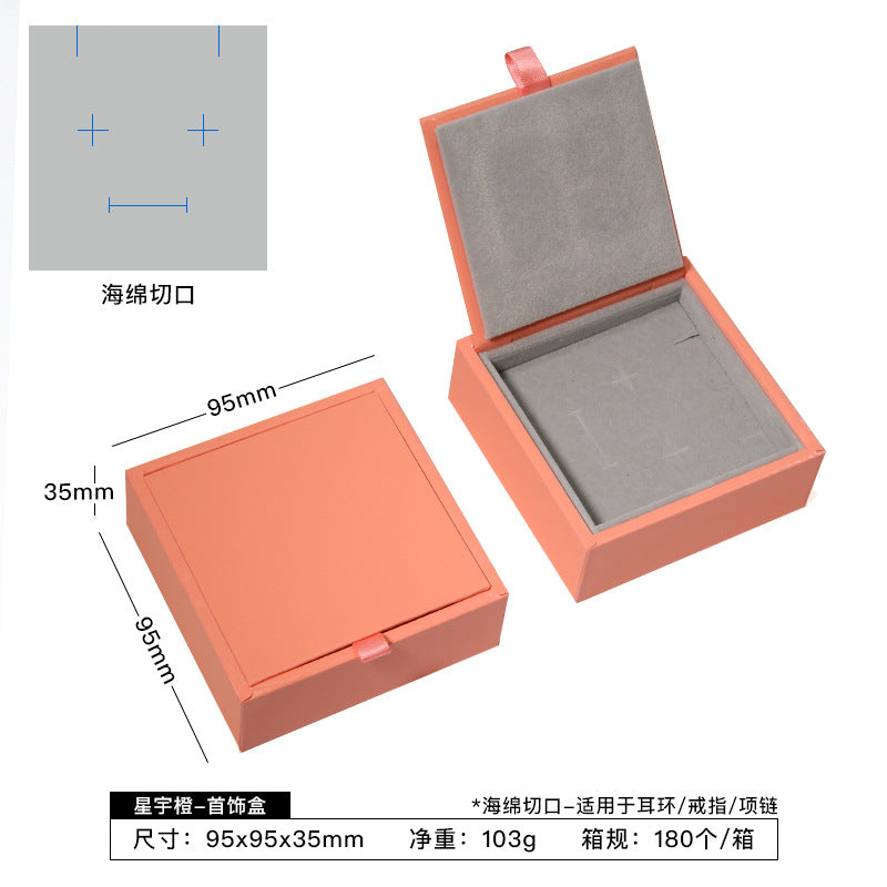 Customized Jewelry Boxes Made Of Paper In Vibrant Orange For Elegant Jewelry Packaging