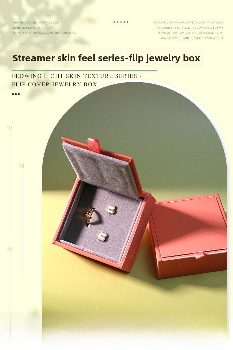 Customized Jewelry Boxes Made Of Paper In Vibrant Orange For Elegant Jewelry Packaging
