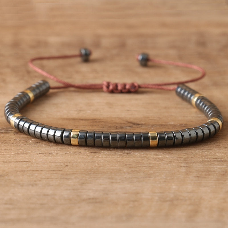 Bohemian Irregular Braid Natural Stone Bracelets For Unisex With Natural Stone Inlay, Stylish Bangle Accessory