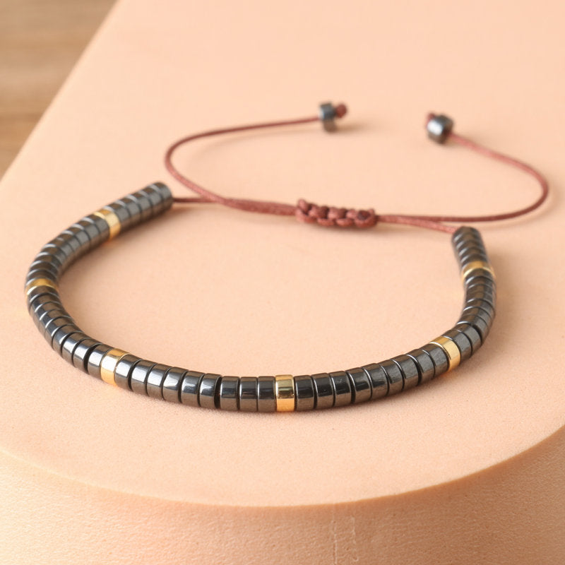 Bohemian Irregular Braid Natural Stone Bracelets For Unisex With Natural Stone Inlay, Stylish Bangle Accessory