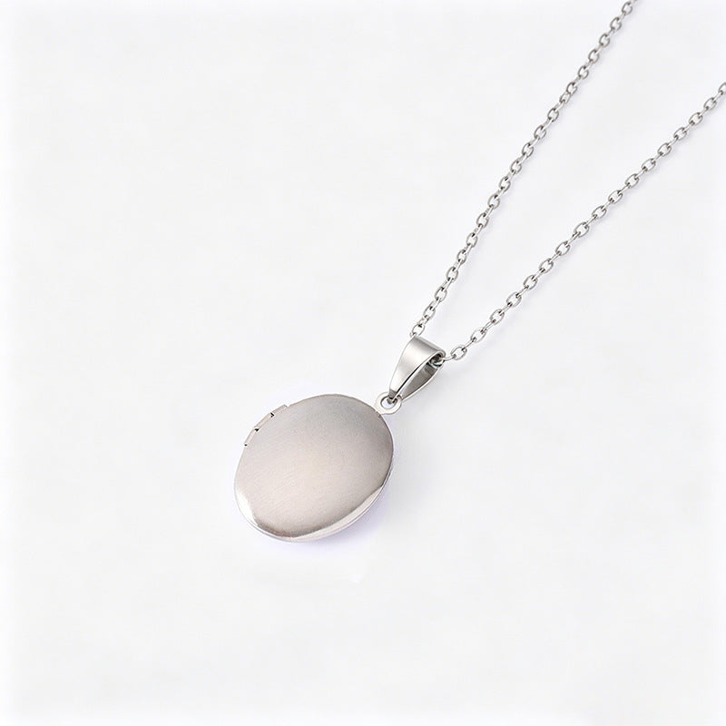 Men's Heart Shape Locket Necklace In Silver 304 Stainless Steel With Electroplated Finish And Cable Chain