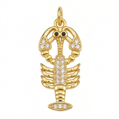 20 PCS Copper Crab Pendants With Zircon Inlay, Enamel Craft, Designed For Women Jewelry Making