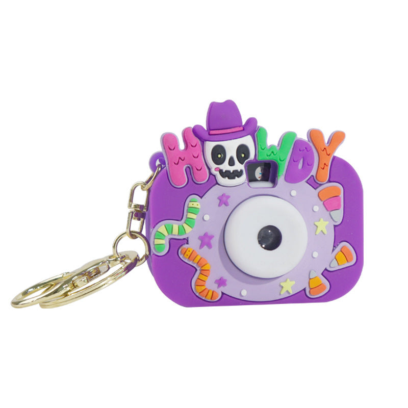 Halloween Skull Key Chain Featuring PVC Material, Ideal Bag Charm For Spooky Accessories