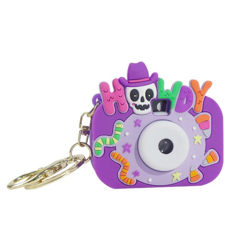 Halloween Skull Key Chain Featuring PVC Material, Ideal Bag Charm For Spooky Accessories