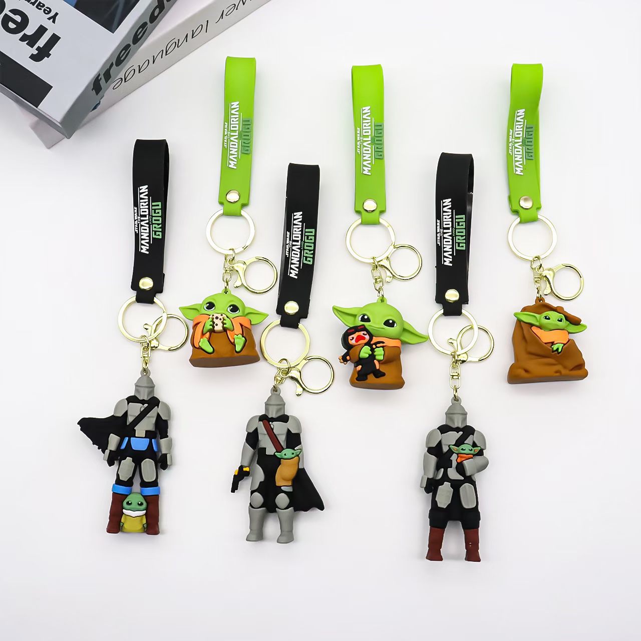 Christmas Cartoon Character Key Chain With PVC Bag Charm Accessories, Festive Holiday Decoration