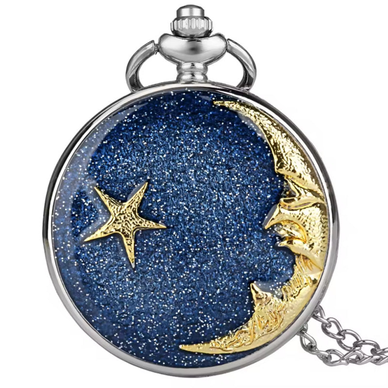 New Popular Pearl Fine Chain Glue Half Moon Gift Quartz Core Large Embrace Cross Quartz Watch Plastic Mirror Leather Strap Adult Round Dial
