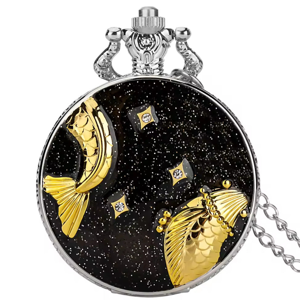 New Popular Pearl Fine Chain Glue Half Moon Gift Quartz Core Large Embrace Cross Quartz Watch Plastic Mirror Leather Strap Adult Round Dial
