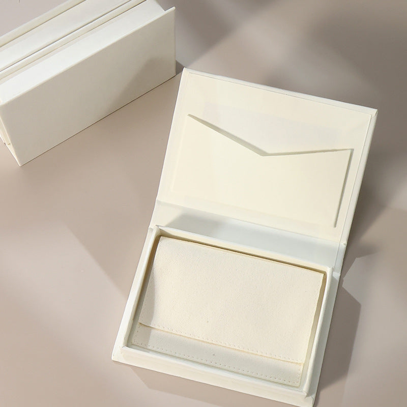 1 Piece Dark Blue Paper Jewelry Box With Hot Stamping Craft For Elegant Jewelry Packaging