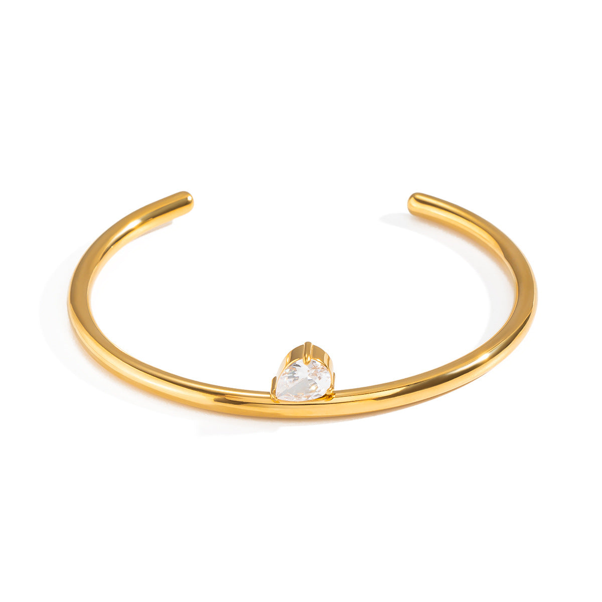 Geometric Waterproof Non Tarnish Bangle For Women In Simple Style With 0.03µm-0.05µm PVD Coated 304 Stainless Steel