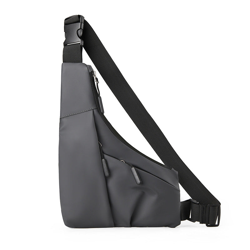 Men's Solid Color Nylon Fanny Pack With Anti-theft Design And Sling Strap