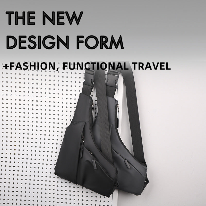 Men's Solid Color Nylon Fanny Pack With Anti-theft Design And Sling Strap
