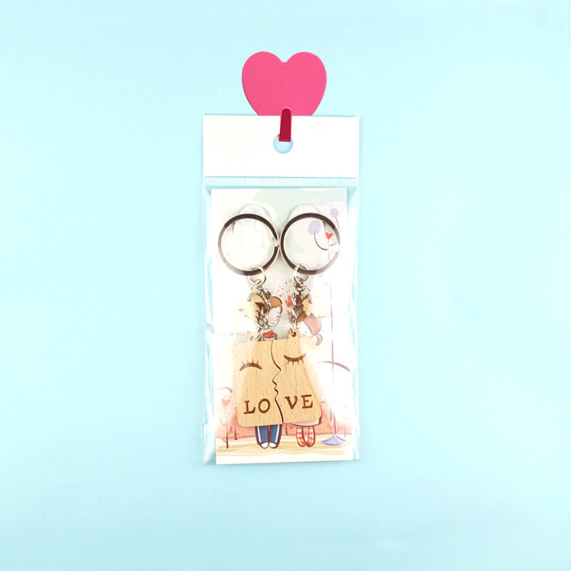 Customization Laser Engraving Wooden Key Chains For Wedding Season, Perfect Personalized Gift