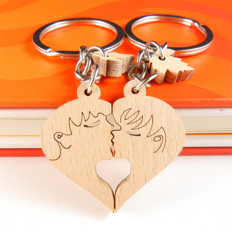 Customization Laser Engraving Wooden Key Chains For Wedding Season, Perfect Personalized Gift