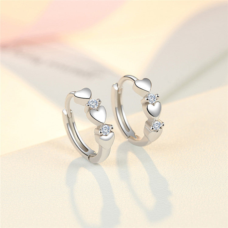 Fashion Round Alloy Inlay Zircon Ear Studs 1 Pair