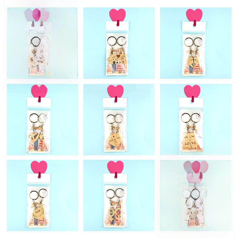 Customization Laser Engraving Wooden Key Chains For Wedding Season, Perfect Personalized Gift