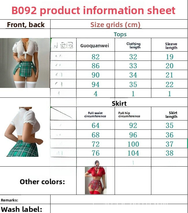 Cute Plaid Cosplay Uniforms For Women In Milk Fiber Fabric With Slit Design, Perfect For Summer