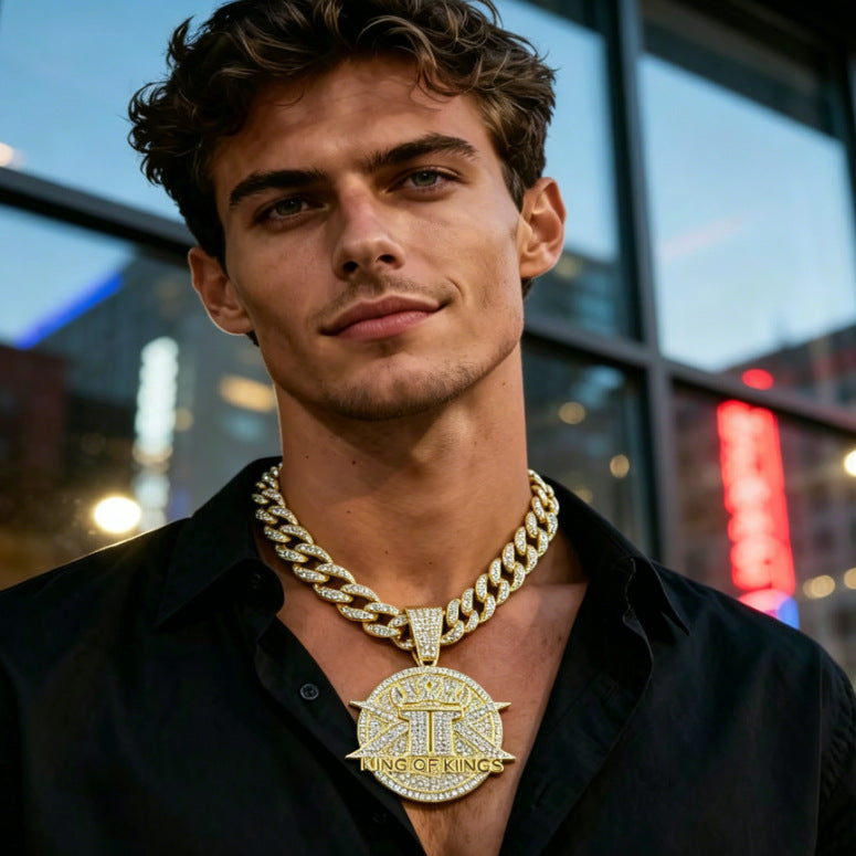 Men's Hip-Hop Gold Letter Pendant In Alloy, 1 Piece