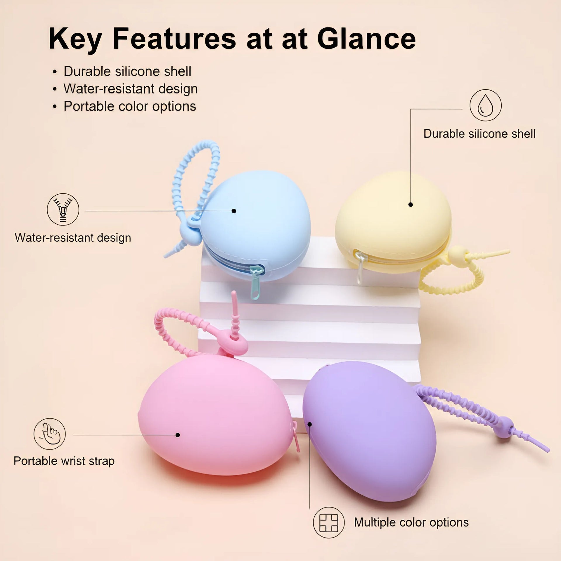 Modern Style Solid Color Storage Bag Made Of Durable Silica Gel For Convenient Organization