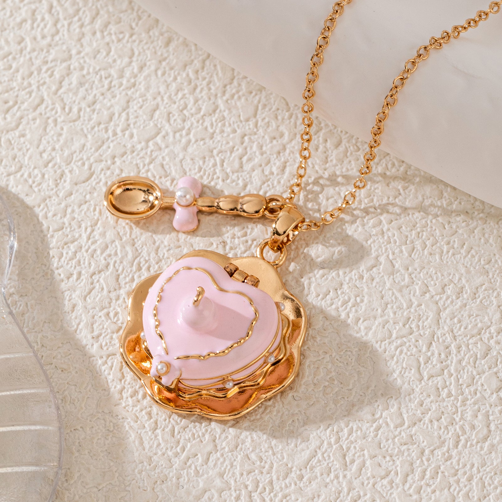 Asymmetrical Irregular Necklace For Women In Golden Plated Copper With Zircon Inlay And O-Chain Featuring Water Plating Process