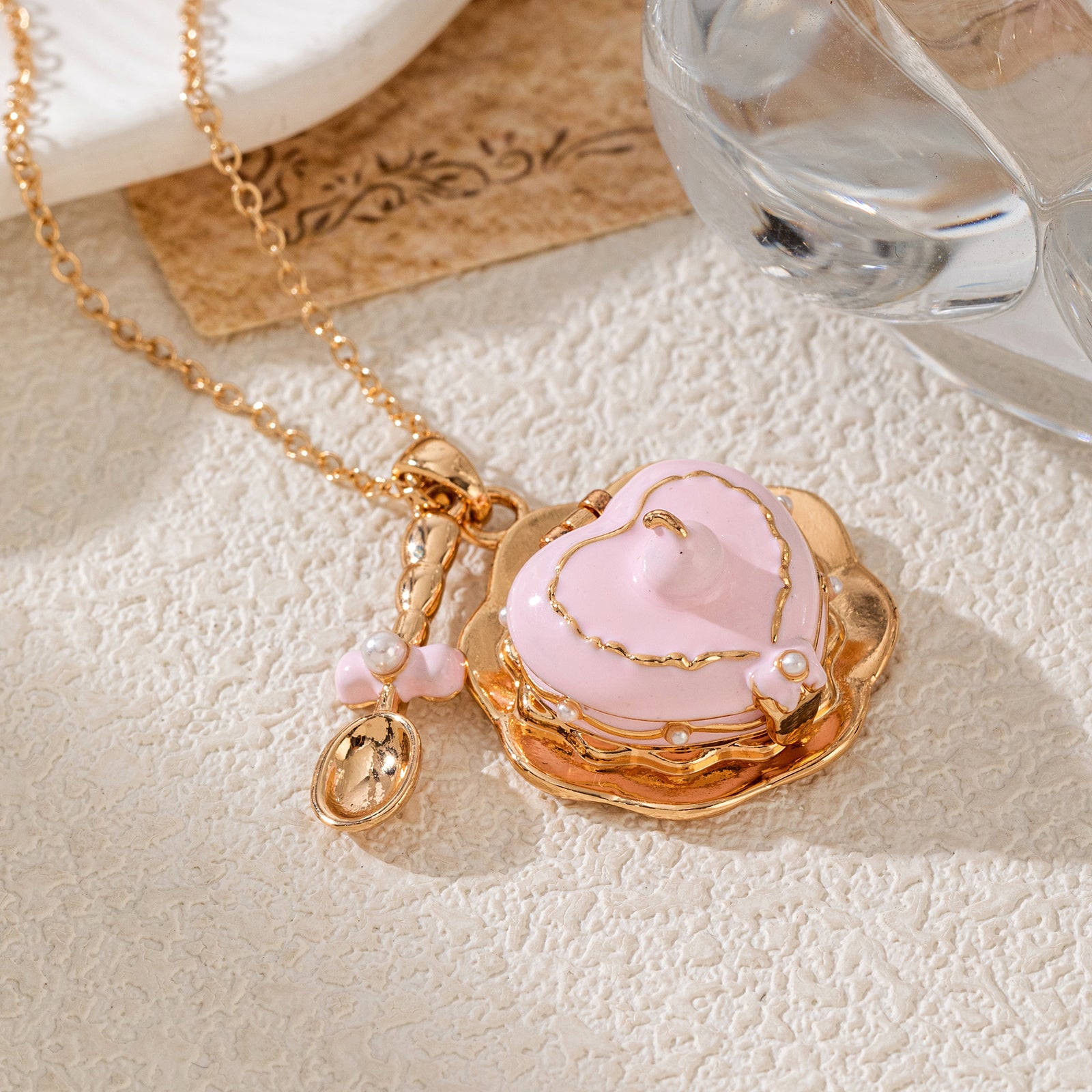 Asymmetrical Irregular Necklace For Women In Golden Plated Copper With Zircon Inlay And O-Chain Featuring Water Plating Process