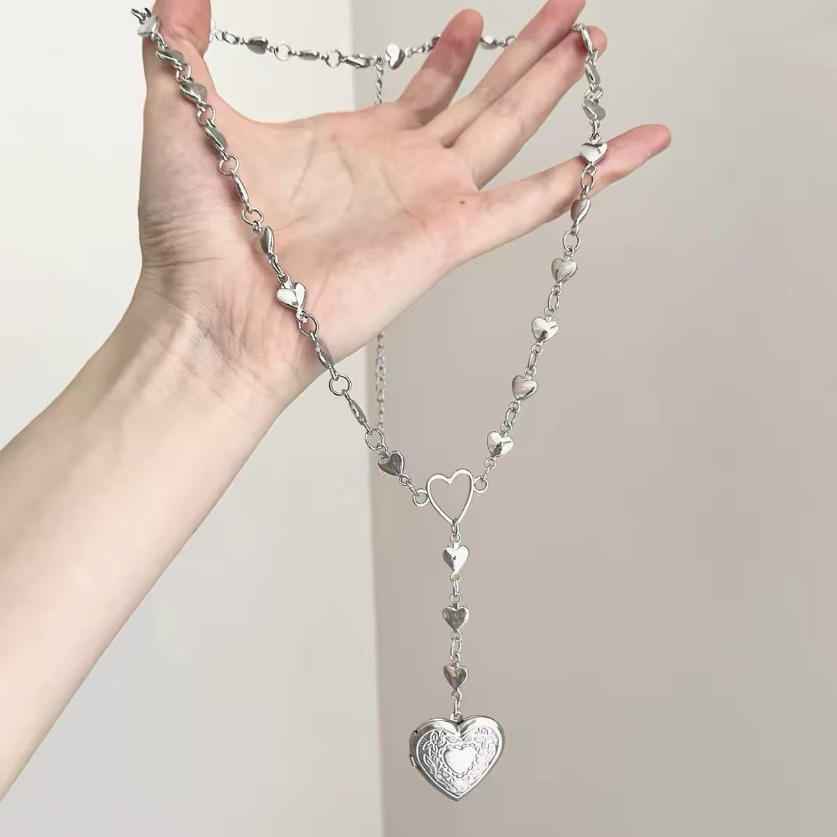 Lady Modern Style Solid Color Titanium Steel Tassel Plating Layered Necklaces