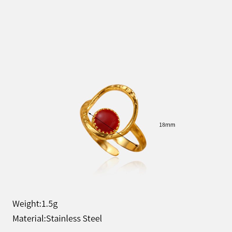 Geometric Open Rings For Women In Gold, Waterproof Non Tarnish Titanium Steel