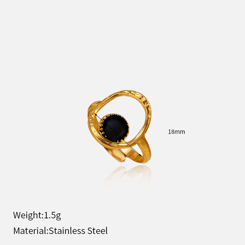 Geometric Open Rings For Women In Gold, Waterproof Non Tarnish Titanium Steel