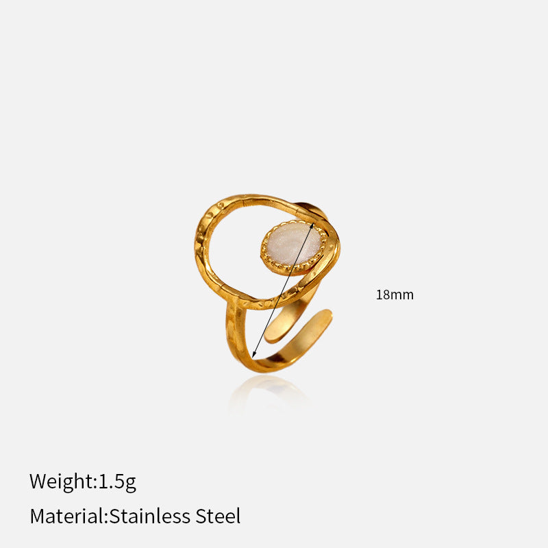 Geometric Open Rings For Women In Gold, Waterproof Non Tarnish Titanium Steel