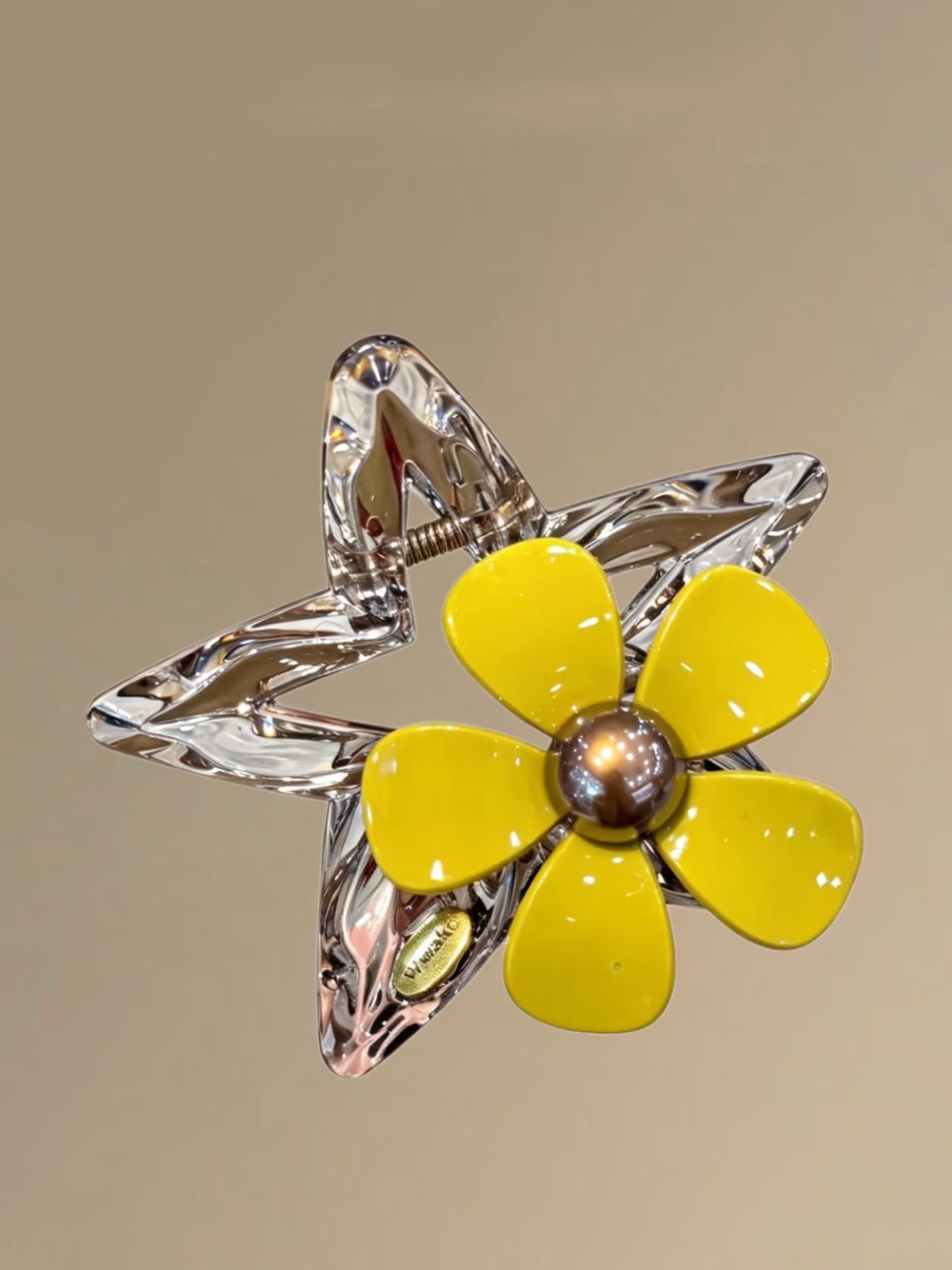New Style Flowers Hair Claw For Women In Natural Pink With Rhinestones, Made Of Mixed Materials Hairpin
