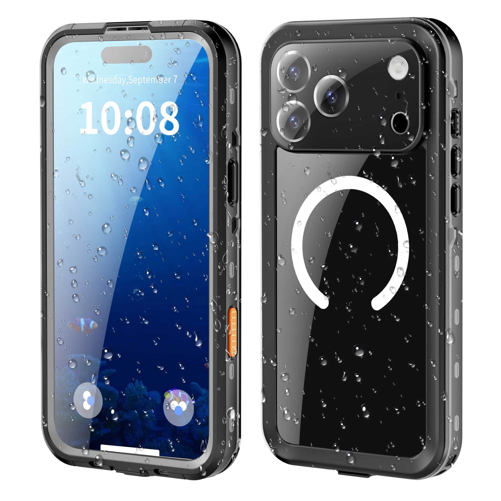 Fruit Pattern TPU Phone Case In Dyed Black For Apple IPhone Protection