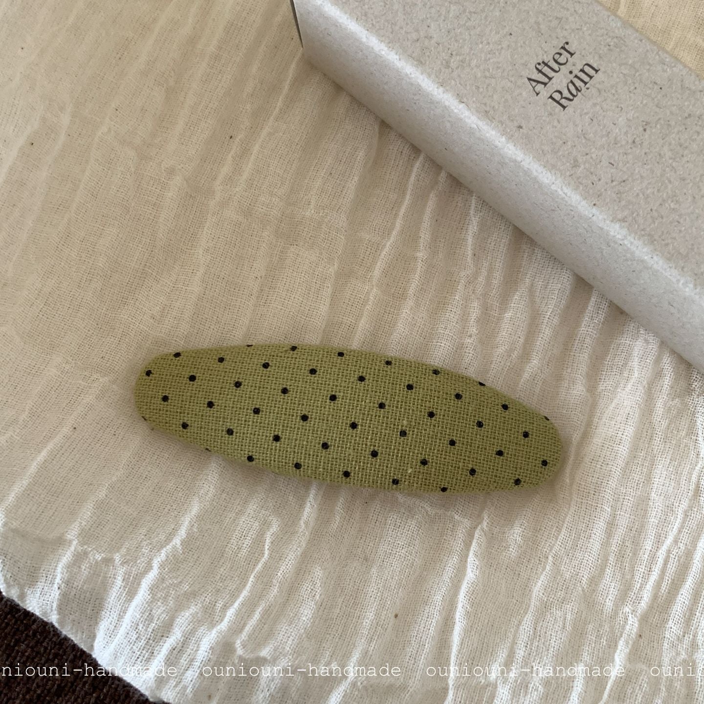 New Style Polka Dots Hairpin For Women In Green, Summer Accessory Made Of Cloth