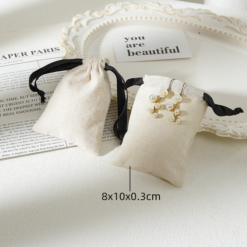 Customized Cotton Jewelry Packaging Bags With Drawstring Closure For Elegant Storage