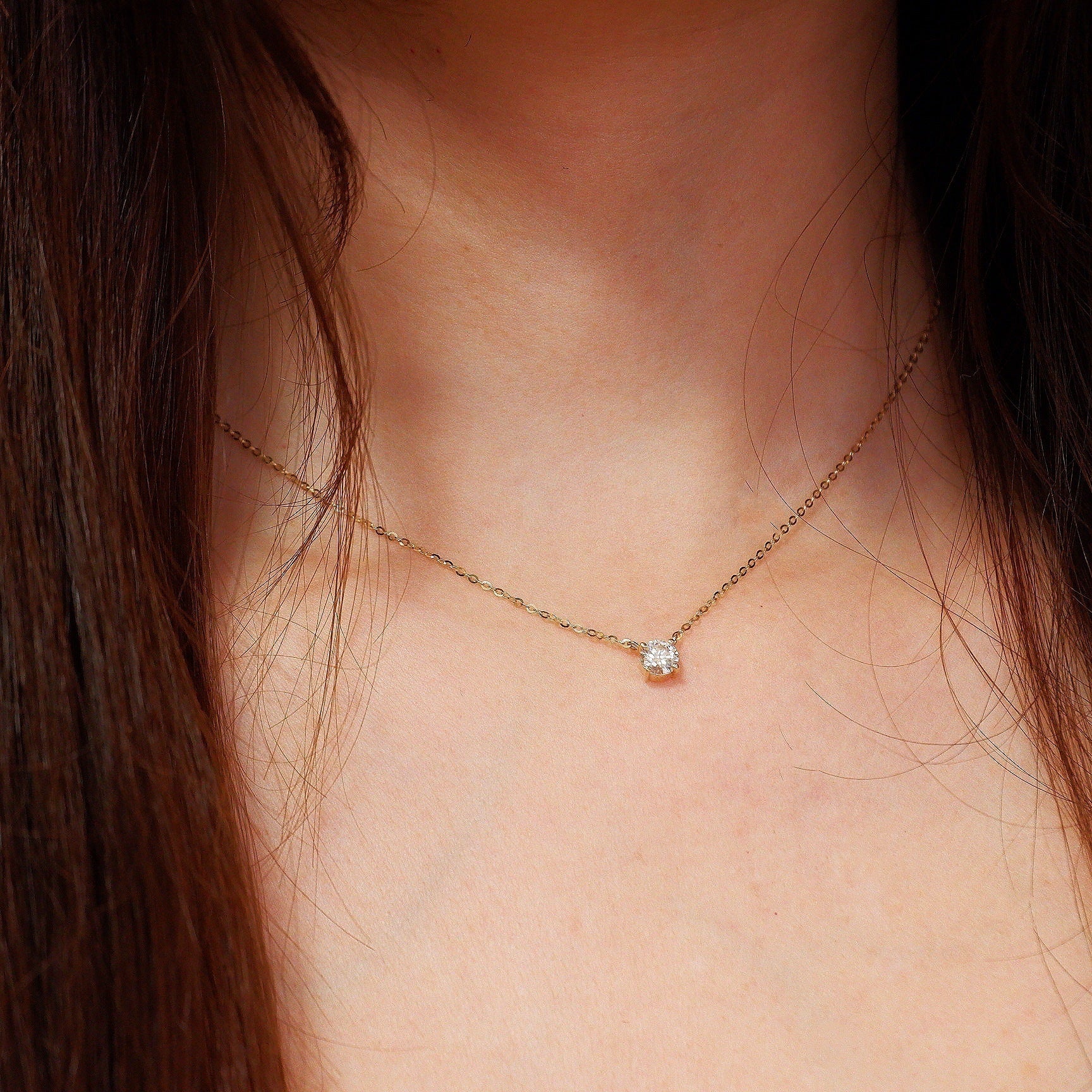Sweet Geometric Pendant Necklace For Women In 925 Sterling Silver With Zircon Inlay And 18K Real Gold Plated Finish