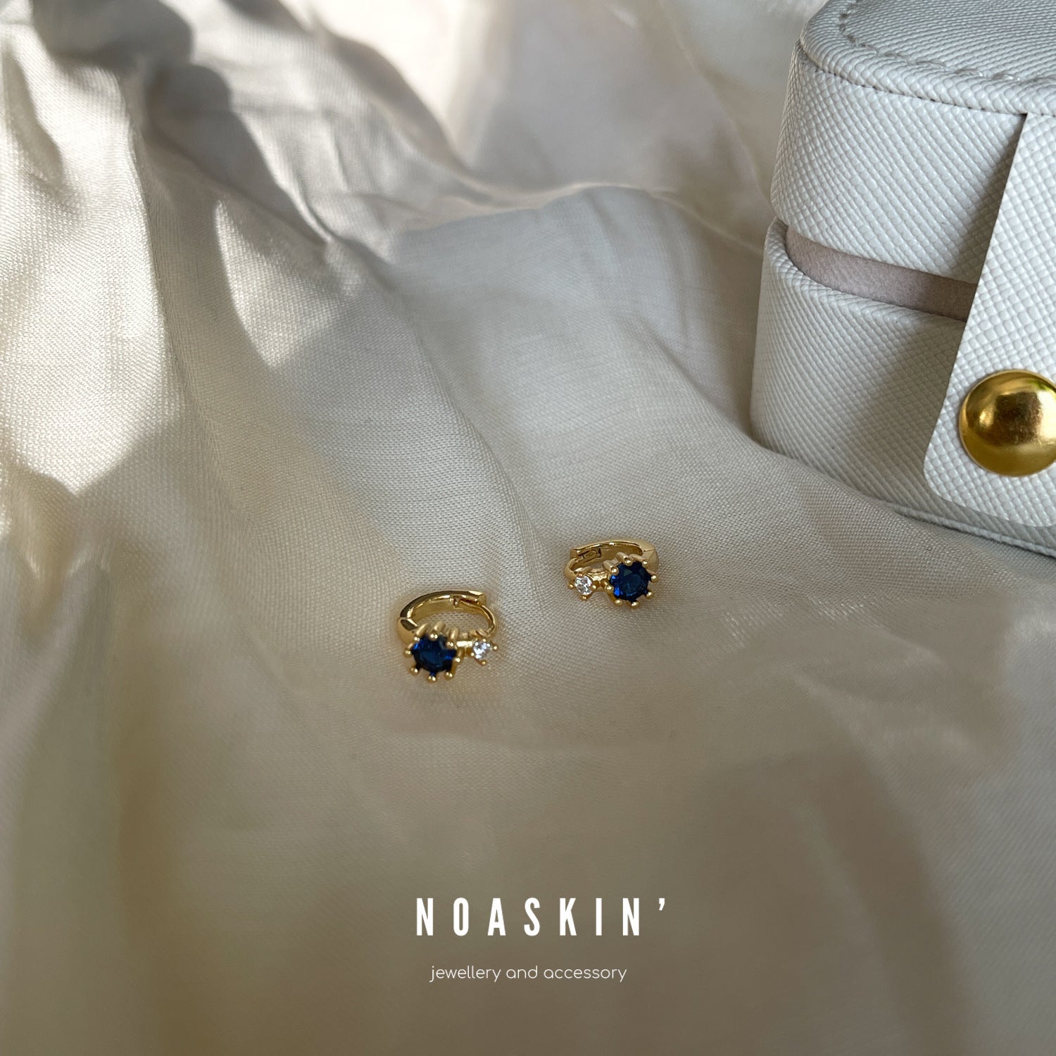Geometric Hoop Earrings For Women In 925 Sterling Silver With 18K Gold Electroplated Finish