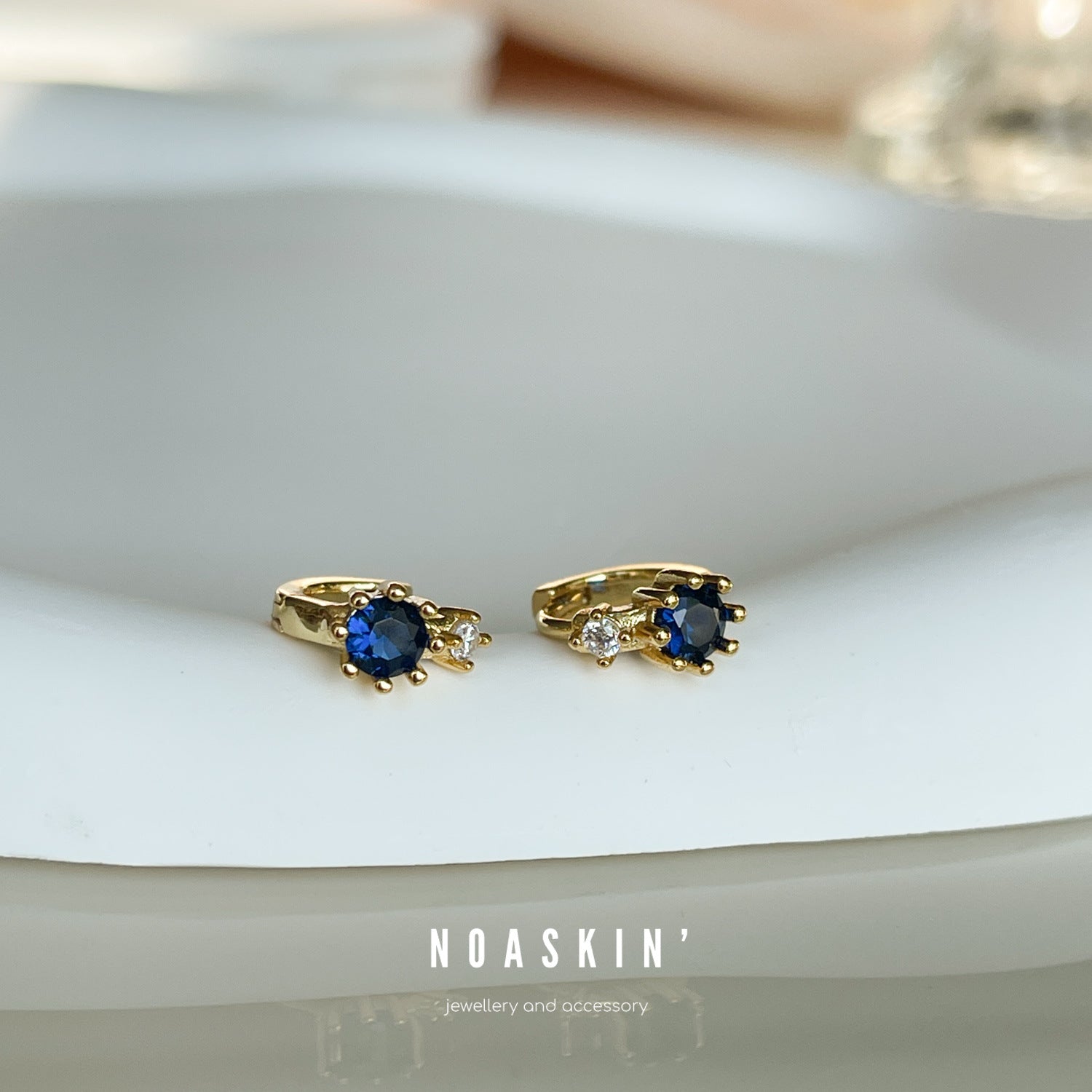 Geometric Hoop Earrings For Women In 925 Sterling Silver With 18K Gold Electroplated Finish