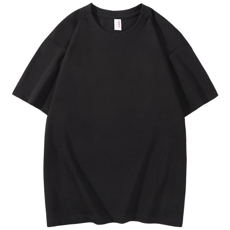 Men's Casual White Pullover T-Shirt In Solid Color, Knitted Cotton Fabric Over 90% For Comfortable Wear