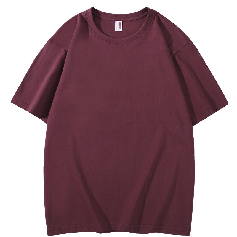 Men's Casual White Pullover T-Shirt In Solid Color, Knitted Cotton Fabric Over 90% For Comfortable Wear