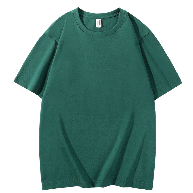 Men's Casual White Pullover T-Shirt In Solid Color, Knitted Cotton Fabric Over 90% For Comfortable Wear