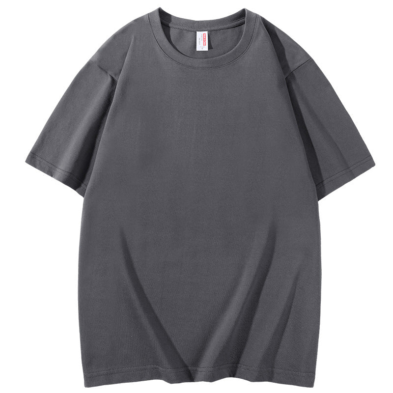 Men's Casual White Pullover T-Shirt In Solid Color, Knitted Cotton Fabric Over 90% For Comfortable Wear