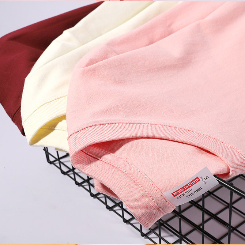 Men's Casual White Pullover T-Shirt In Solid Color, Knitted Cotton Fabric Over 90% For Comfortable Wear