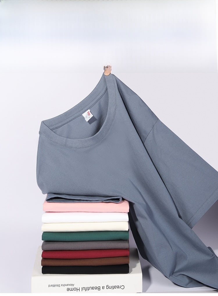 Men's Casual White Pullover T-Shirt In Solid Color, Knitted Cotton Fabric Over 90% For Comfortable Wear